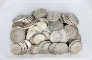 Mixed Pre-1947 Silver Coinage, mixed denominations and grades, generally fine, net weight: 1239.8g