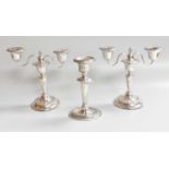 A Pair of George V Silver Two-Light Candleabra, by William Charles Fordham and Albert Buckley
