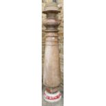 A 19th Century Turned Hardwood Column, probably Indian or Colonial, of tapering form with moulded