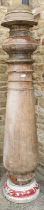 A 19th Century Turned Hardwood Column, probably Indian or Colonial, of tapering form with moulded