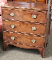 A Small Georgian Mahogany Chest, 71cm by 39cm by 80cm Small strip of repair to right hand side,