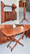 A 19th Century Mahogany Folding Coaching Table, of rectangular hinged form, with shaped X legs and