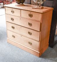 A 19th Century Pine Four Height Chest of Drawers, with two short over three long drawers, on