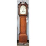 A George III Scottish Oak Longcase Clock, by Robert Leck of Jedburgh, 8 day striking movement,