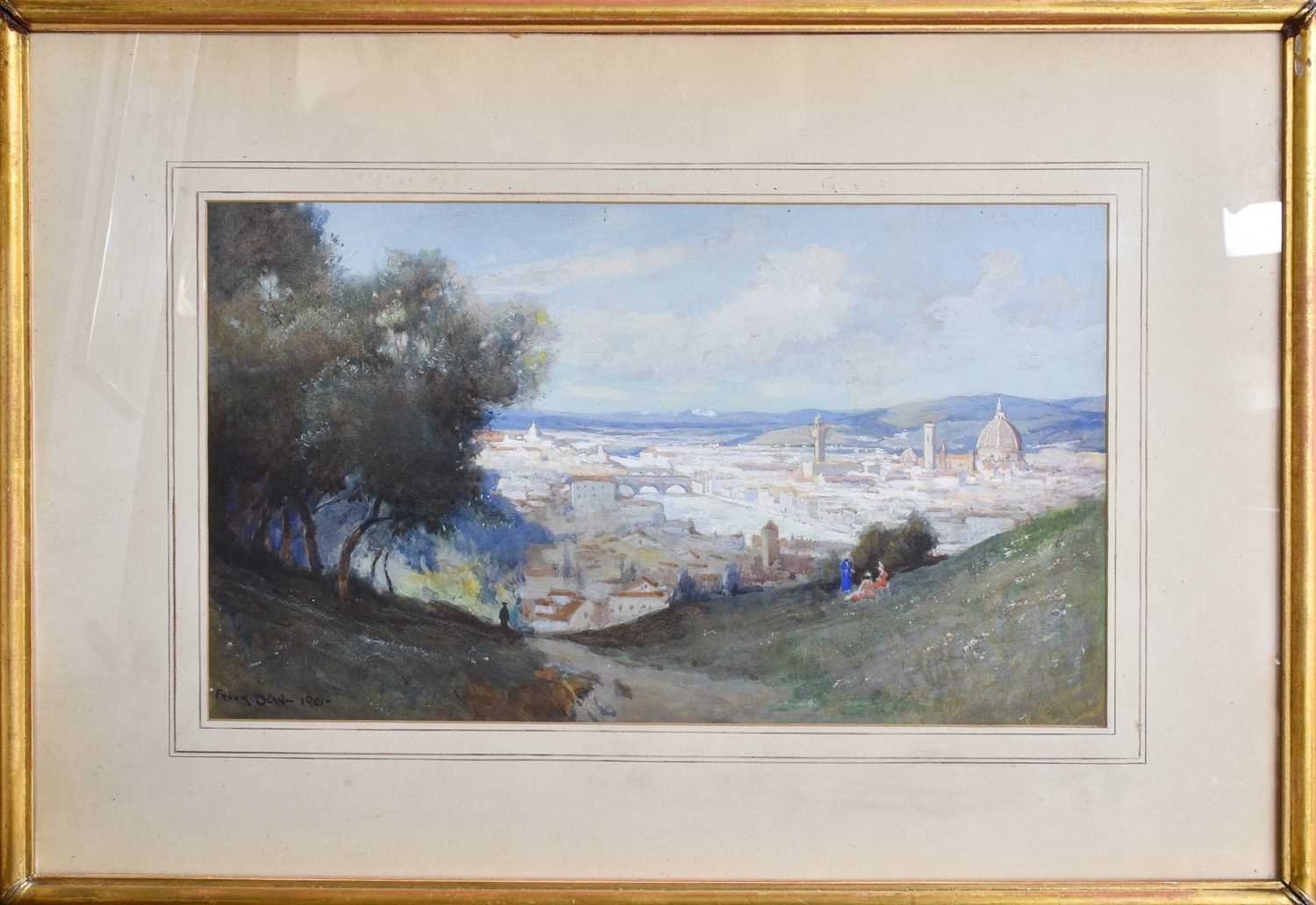 Frank Dean (1865-1947) View of Florence Signed and dated 1901, watercolour, 29.5cm by 49.5cm - Bild 2 aus 2