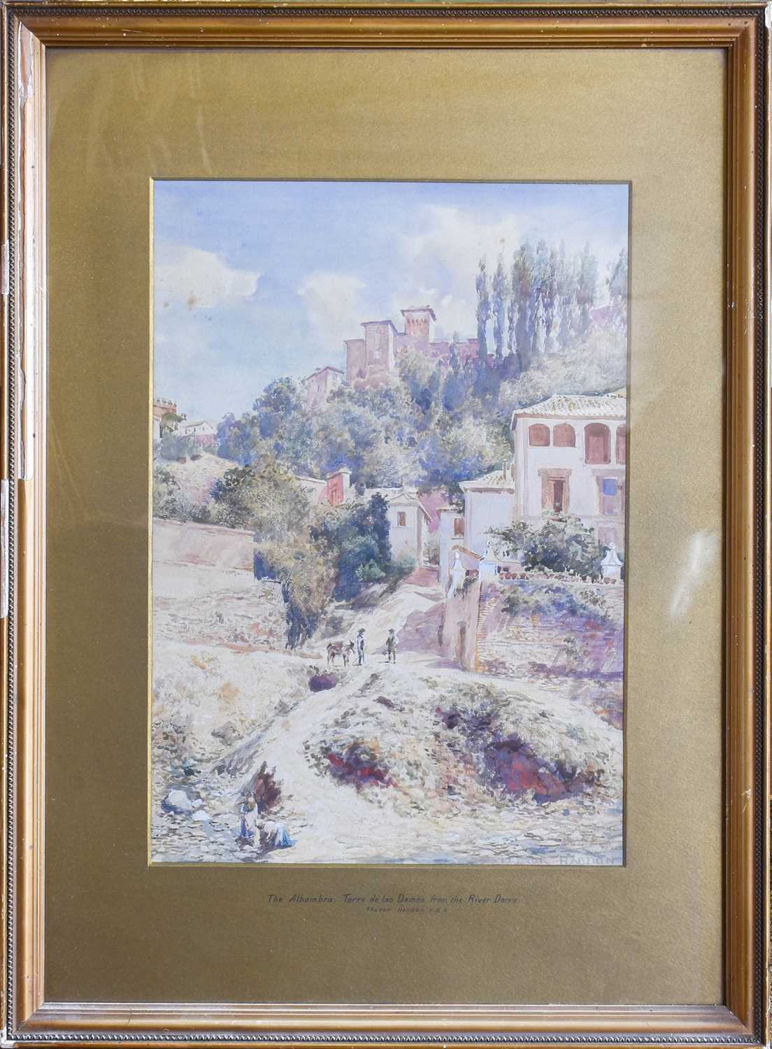 Trevor Haddon, RBA (1864-1941) "The Alhambra. Garden of Daraxa" Signed, pencil and watercolour, - Image 6 of 6