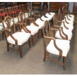 A Matched Set of Ten 19th Century Armchairs, the pierced splats carved with prince of Wales