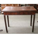 A Late 18th Century Mahogany Fold Over Card Table, 91cm by 45cm by 73cm