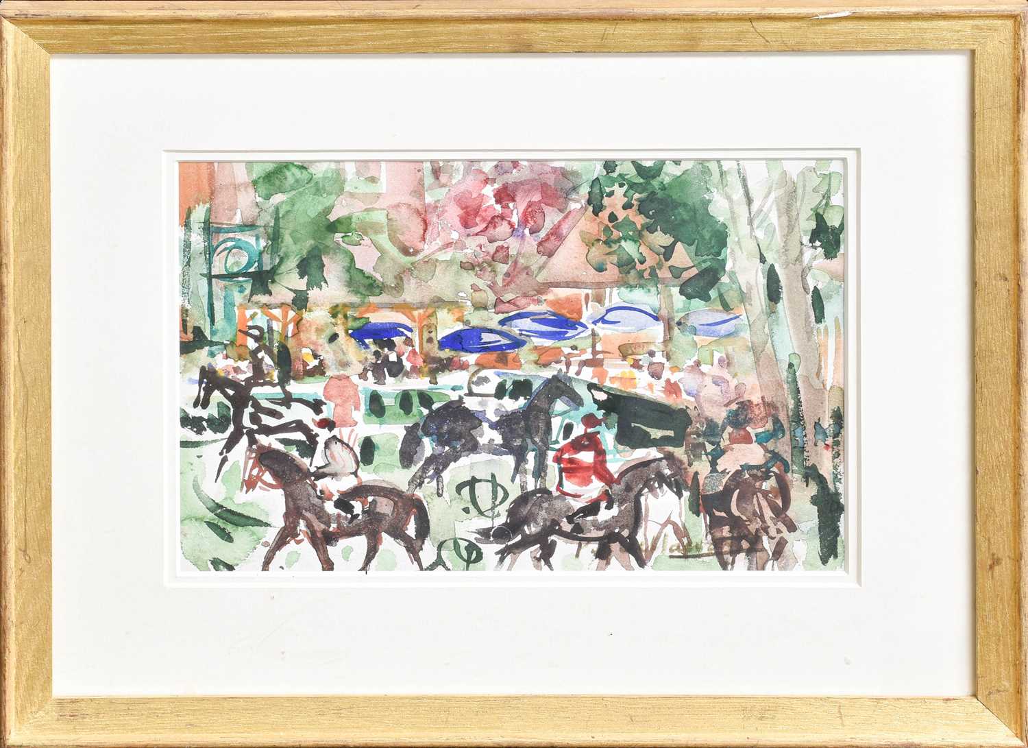 Pierre Gaillardot (1910-2002) French "The Parade Ring" Watercolour, 20cm by 29cm Exhibited: - Image 2 of 2