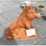 A Reconstituated Stone Garden Figure of a Boar, 80cm high