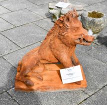 A Reconstituated Stone Garden Figure of a Boar, 80cm high