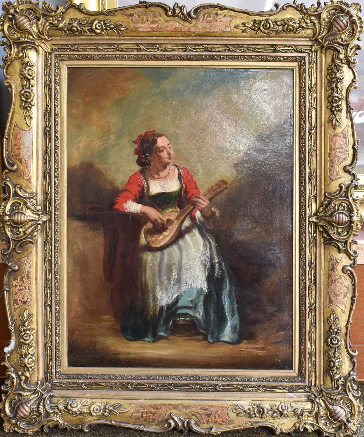 Continental School (19th Century) Serenade on the mandolin Oil on canvas, 60cm by 45cm - Image 2 of 2