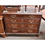 A George III Mahogany Four Height Chest of Drawers, with two short over three long graduated