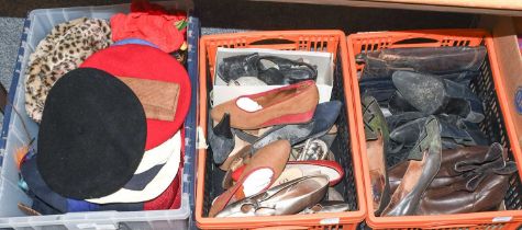 Assorted 20th Century Costume Accessories, comprising leather and fabric shoes and boots,