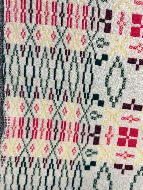 Pair of Welsh Blankets in cream, green and pink, 150cm by 216cm, Another in mauve, black and - Image 2 of 7