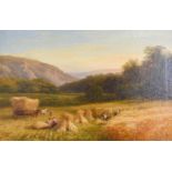 George Cole (19th Century) Harvesting Signed and indistinctively dated, oil on canvas, 50cm by