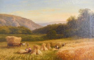 George Cole (19th Century) Harvesting Signed and indistinctively dated, oil on canvas, 50cm by