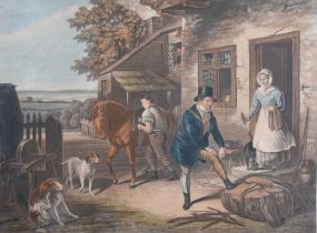 G&C Hunt After E.F.Lambert (19th Century) "The Sportsman Preparing" "The Sportsman's Visit" Coloured