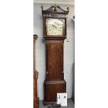 A Mahogany Painted Dial Eight Dial Longcase Clock, unsigned, the eight day movement with attached