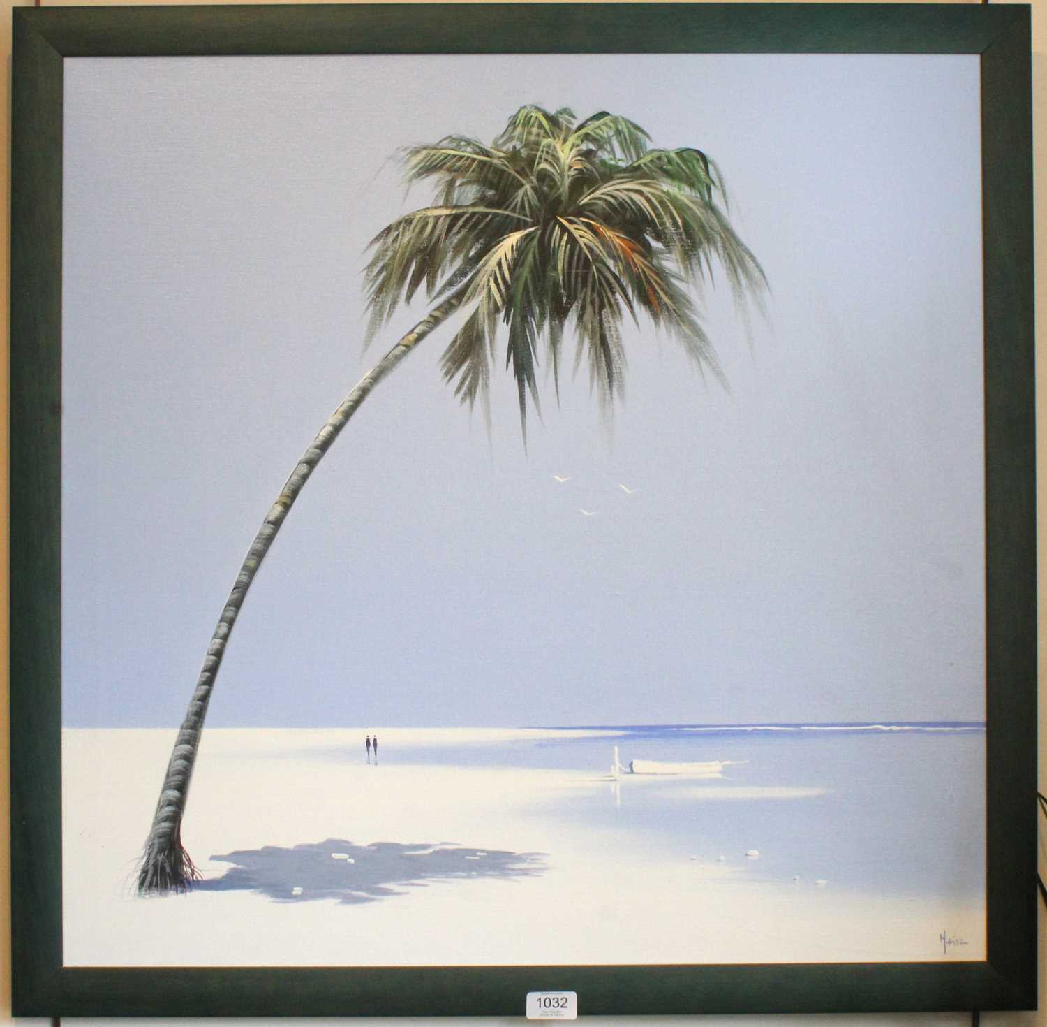 Henderson Cisz (b.1960) Brazilian "Paradise Beach" Signed, acrylic on canvas, 70.5cm by 70cm - Bild 2 aus 7