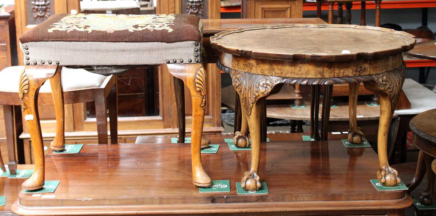 Assorted Furniture Including a Chippendale Style Walnut Veneered Coffee Table, carved detail, - Image 3 of 5