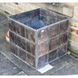 A Large Lead Garden Planter, of square form, 60cm by 60cm by 60cm Very slightly mis shapen, numerous