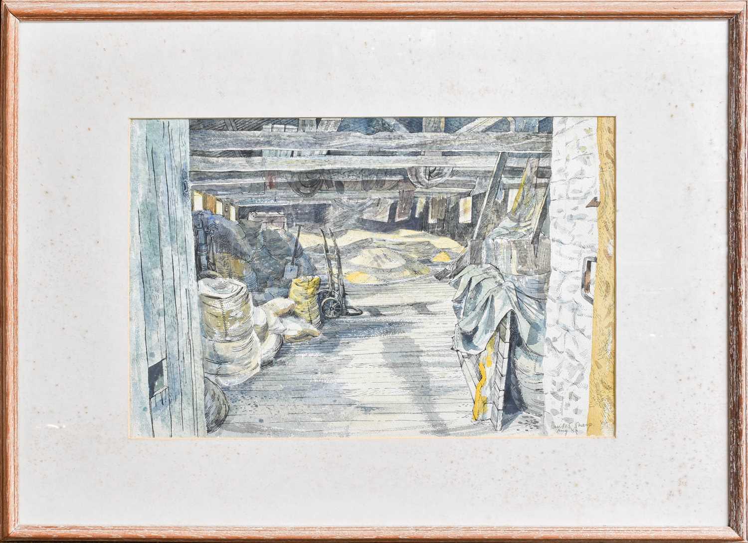 Paul S Sharp (20th Century) The storeroom Signed and dated August (19)88, pen and watercolour, 34. - Bild 2 aus 2