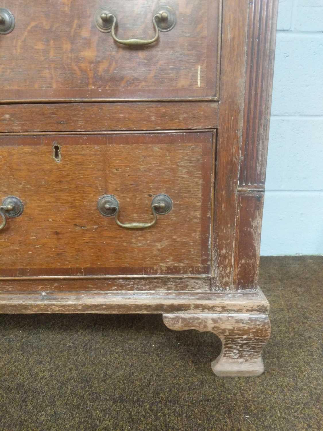 An 18th Century Oak Dresser Base, the moulded rectangular top over an arrangement of seven drawers - Image 4 of 7