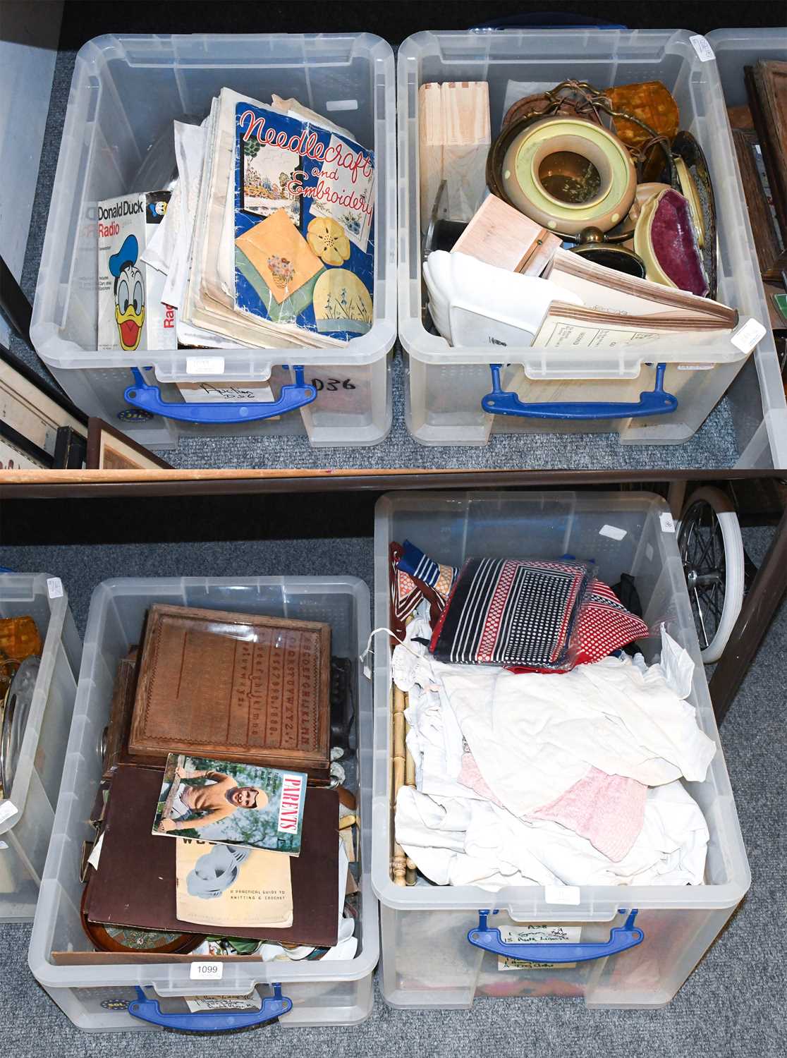 Assorted Textiles, and Household Items, comprising framed samplers and embroideries, china, - Image 3 of 3