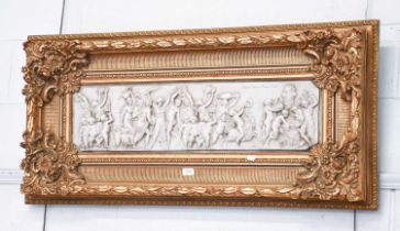 After Adriano Cecioni, a modern composite relief moulded composite plaque, in ornate gilt frame,