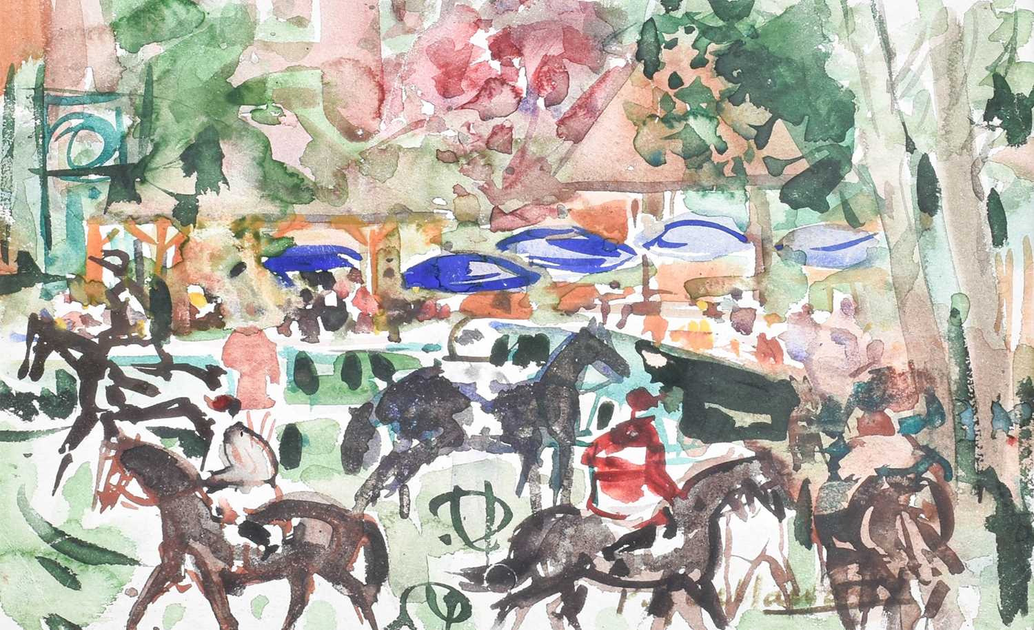 Pierre Gaillardot (1910-2002) French "The Parade Ring" Watercolour, 20cm by 29cm Exhibited: