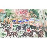 Pierre Gaillardot (1910-2002) French "The Parade Ring" Watercolour, 20cm by 29cm Exhibited: