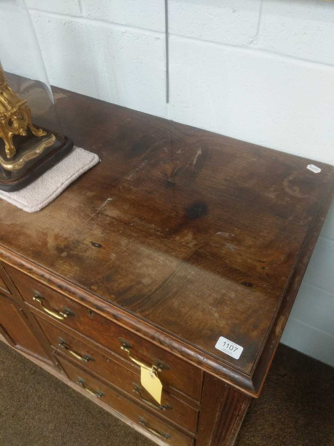 An 18th Century Oak Dresser Base, the moulded rectangular top over an arrangement of seven drawers - Image 6 of 7
