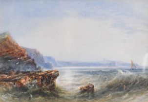 Joseph Newington Carter (1835-1871) Scarborough from Clayton Bay Signed and dated (18)71,