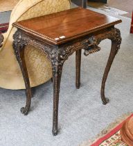Carved Walnut Crested Console Table, 76cm by 52cm by 84cm