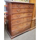 A 19th Century Mahogany Six Height Chest of Drawers, wth two short over five long graduated drawers,