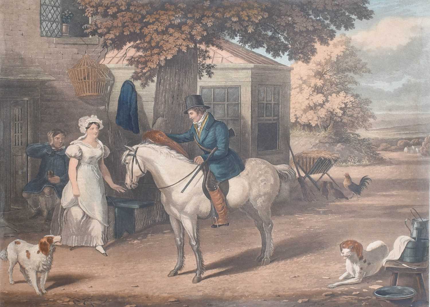 G&C Hunt After E.F.Lambert (19th Century) "The Sportsman Preparing" "The Sportsman's Visit" Coloured - Image 9 of 10
