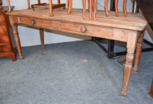 A Pine Farmhouse Kitchen Table, 178cm by 70cm by 74cm