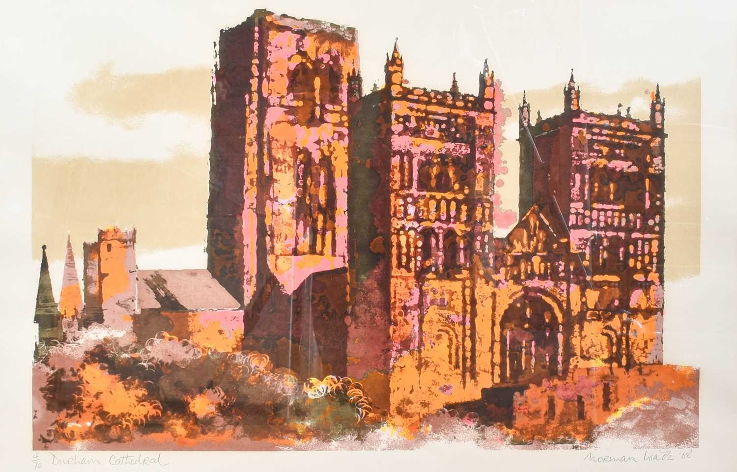 Norman Wade (20th Century) "Durham Cathedral" Signed and dated (19)68, inscribed and numbered 4/