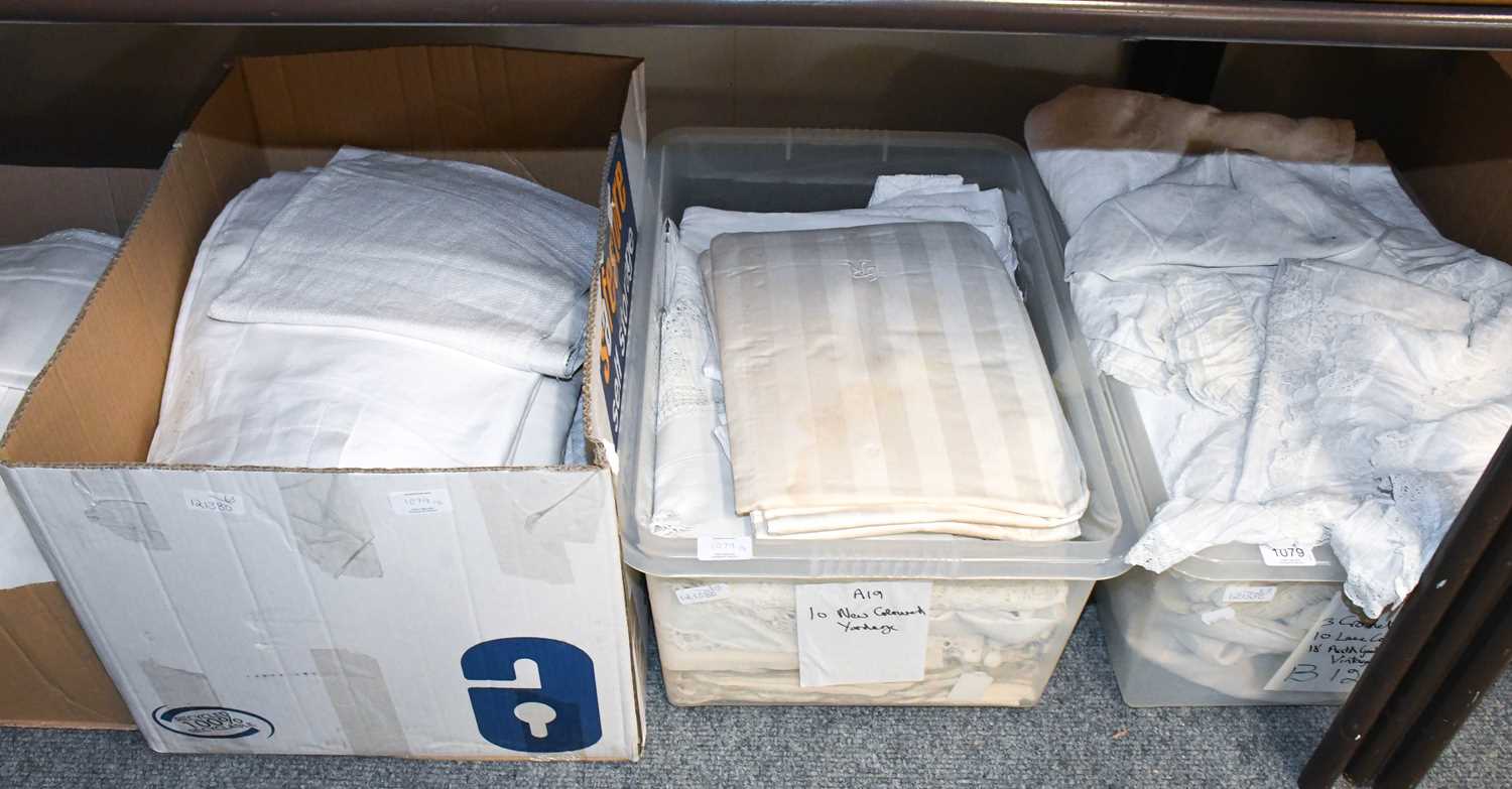 Assorted White Linens, Cotton Bed and Table Linen, other items etc (5 boxes) - Image 2 of 3