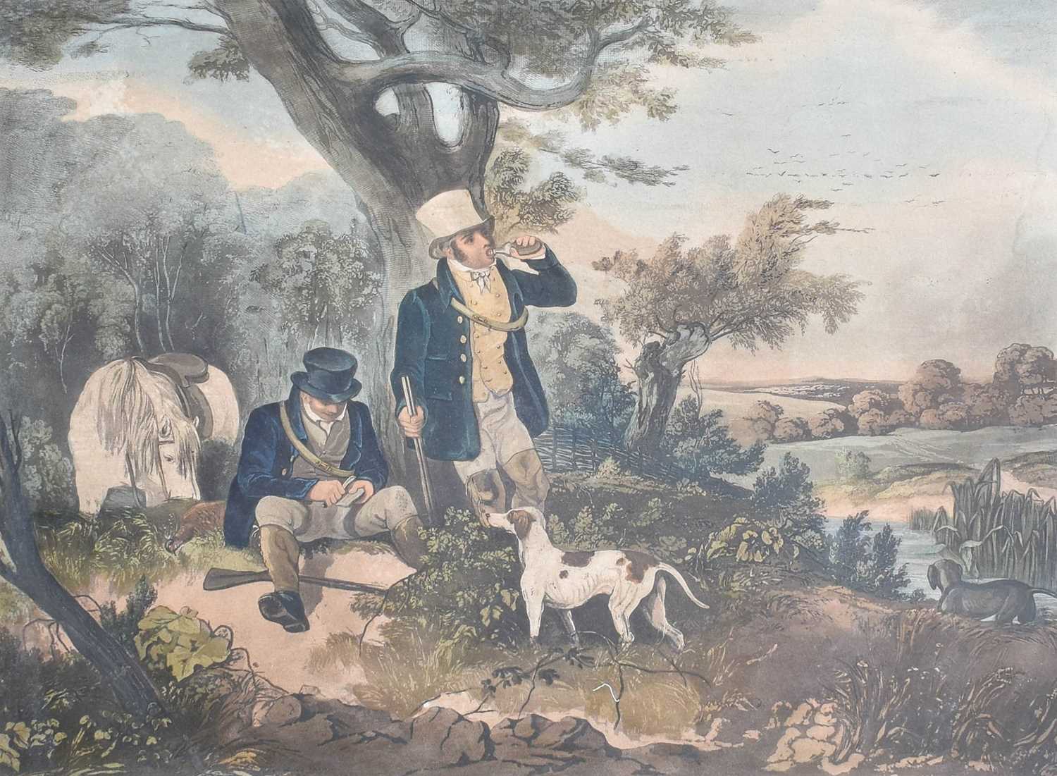 G&C Hunt After E.F.Lambert (19th Century) "The Sportsman Preparing" "The Sportsman's Visit" Coloured - Image 5 of 10