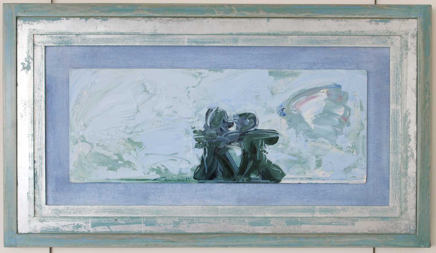 George Hainsworth (Contemporary) Abstract study of two figures Signed, impasto on board, 64cm by - Bild 2 aus 2