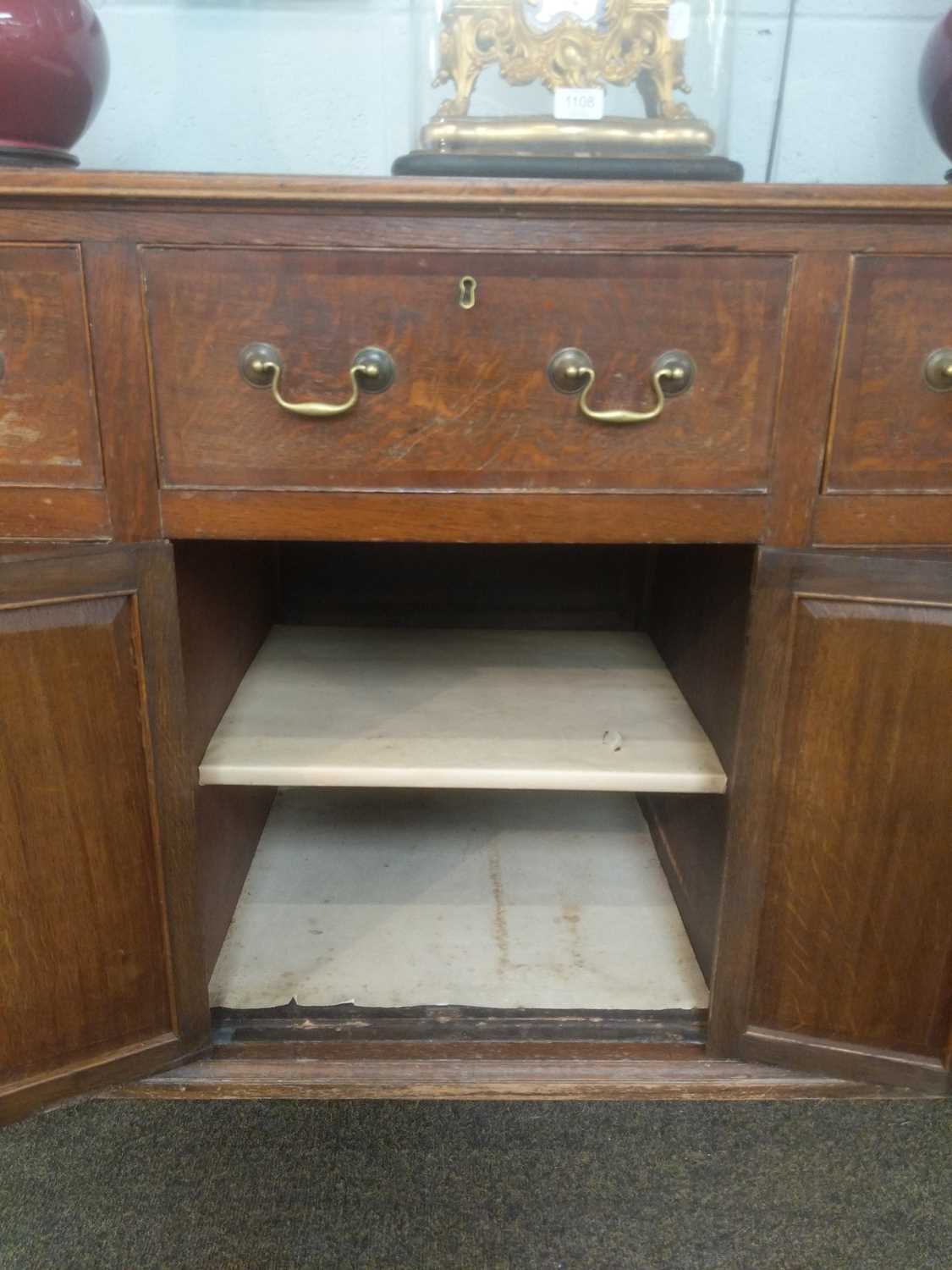 An 18th Century Oak Dresser Base, the moulded rectangular top over an arrangement of seven drawers - Image 3 of 7