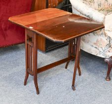 An Edwardian Cross-banded Mahogany Sutherland Table, 79cm by 67cm by 69cm