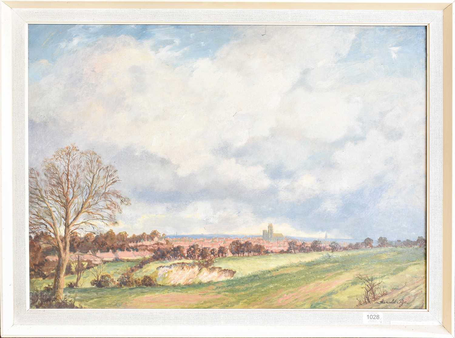 Harold Pye (20th Century) "Priory Church from Woldgate, Bridlington" Signed, inscribed and dated - Image 8 of 8