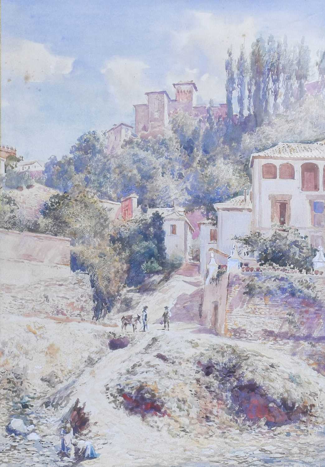 Trevor Haddon, RBA (1864-1941) "The Alhambra. Garden of Daraxa" Signed, pencil and watercolour, - Bild 5 aus 6