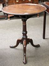 A George III Mahogany Circular Tripod Table, 64cm diameter by 75cm high