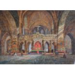 Follower of David Roberts (1796-1864) Cathedral interior Bears signature and date 1856, oil on