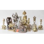 A Group of Indian/South East Asian Bronze Deities (one tray) Some metal elements a little bent,