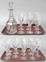 A Part Suite of Waterford 'Sheila' Pattern Drinking Glasses Comprising, eleven champagnes and